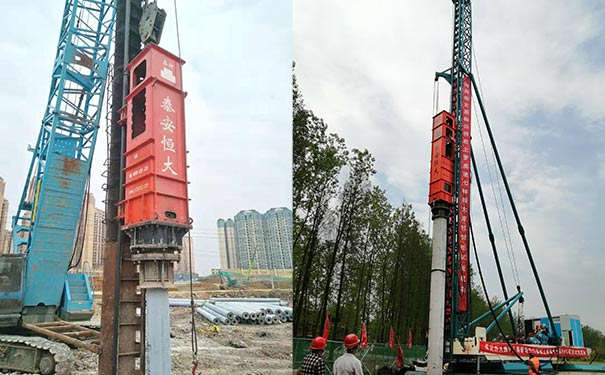 打桩机液压锤视频 技术性公司 振动锤打桩机 自主知识产权