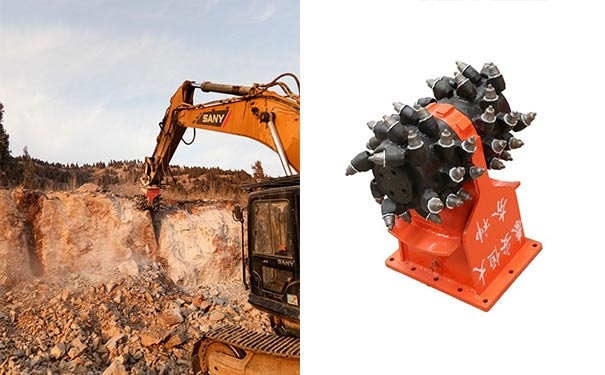 60挖掘机铣挖机 小挖机用铣挖头 你见过没有